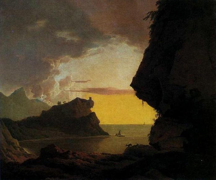 Joseph wright of derby Joseph Wright of Derby. Sunset on the Coast near Naples